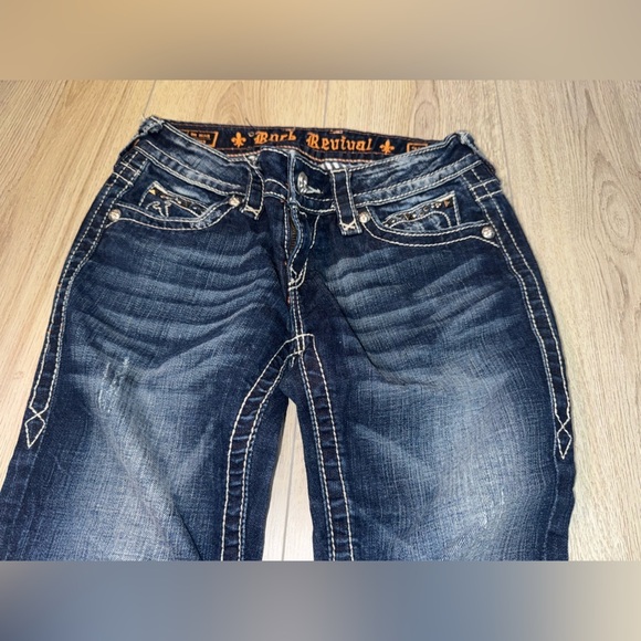 Rock revival noelle capri crop cropped Women's Blue Jeans denim - Picture 5 of 7